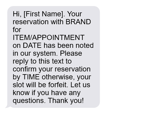 confirm reservation